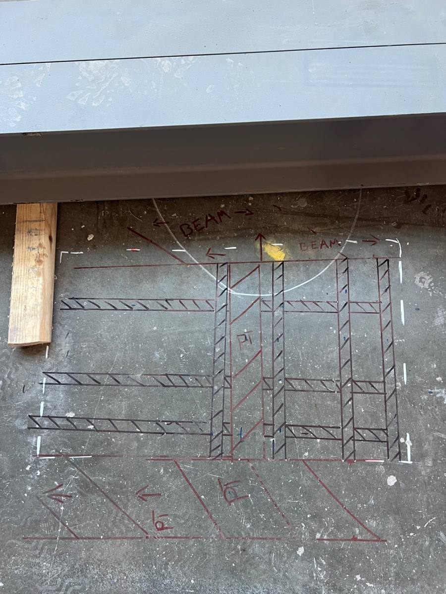 GPR beam and rebar scan on concrete underside - Broadway Nashville